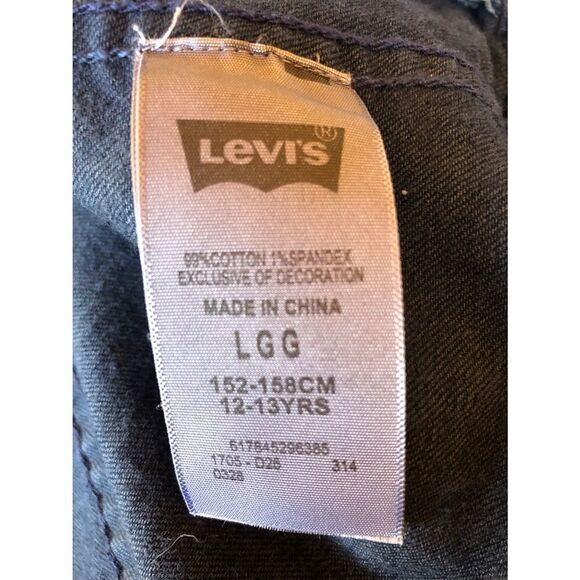 𝅺EUC Girls Large (12/13yrs) Levi’s Dark Blue Trucker Jean Jacket - Picture 7 of 9